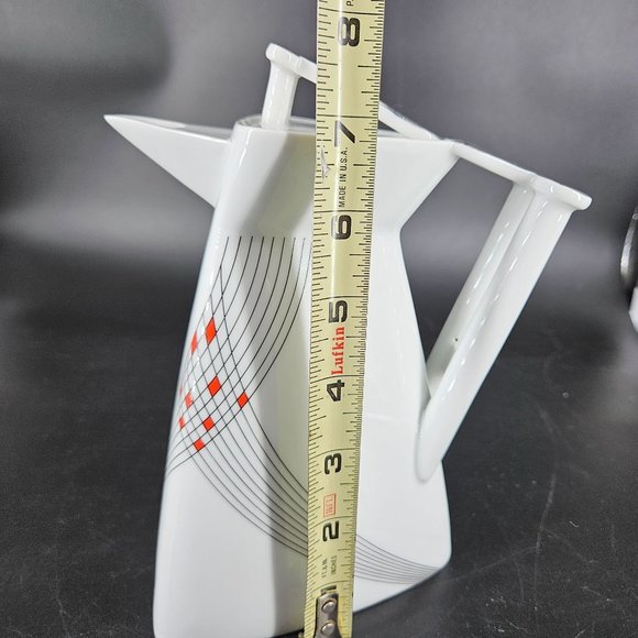 Vintage Atelier JM Lasov Delta Pyramid Czech Tea Coffee Pot Jug Carafe Lid 7.50" - Picture 12 of 15